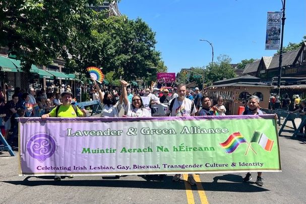 June 5, 2022: The Lavender and Green Alliance marching in the Queens Pride Parade.