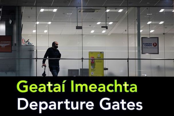 Departures gates at Dublin Airport.
