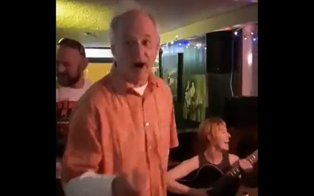 Bill Murray treated patrons to a rousing rendition of \"The Star of the County Down\" in Charlie Malone\'s Pub in Limerick City.