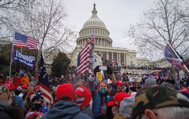 Outside the US Capitol building on January 6, 2021.