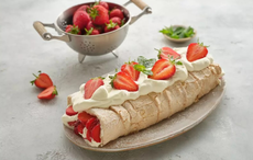 Rolled pavlova with Irish strawberries and cream recipe 