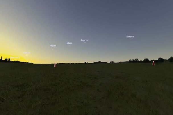 Five \"naked eye\" planets will be visible before dawn on June 24.