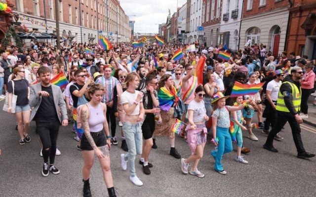 The Dublin Pride parade on its way to Merrion Square. 