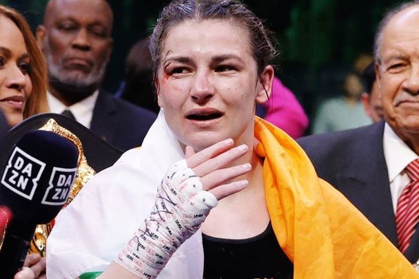 April 30, 2022: Katie Taylor after defeating Amanda Serrano for the World Lightweight Title fight at Madison Square Garden in New York, New York. The bout marked the first women’s boxing fight to headline Madison Square Garden in the venue’s history. Taylor defeated Serrano on a judges decision.