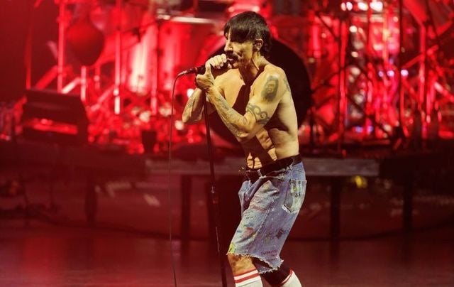 Anthony Kiedis from the Red Hot Chili Peppers performs on stage at Yaamava’ Theater at Yaamava’ Resort & Casino on April 14, 2022, in Highland, California. 