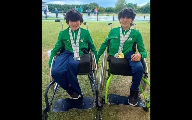 Hassan and Hussein Benhaffaf with their medals from the DSE National Junior Athletics games in Coventry. 