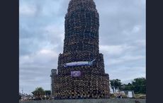 Man dies after falling from loyalist bonfire in Antrim
