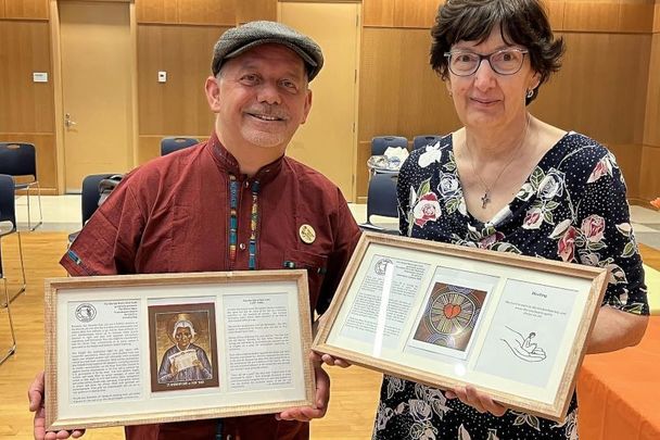 Brendan Fay and fellow honoree Sister Mary Galeone, co-founder of Mercy Center in the Bronx.