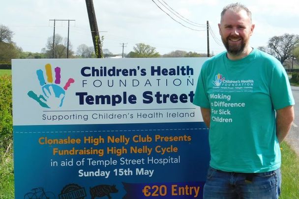 Darren Kennedy at a Temple Street Fundraiser he co-organized as part of Clonaslee High Nelly Club in May.