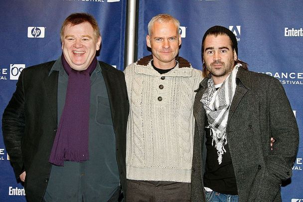 January 18, 2008: Brendan Gleeson, director Martin McDonagh, and Colin Farrell pose at the \"In Bruges\" press conference held at the Sundance House during the 2008 Sundance Film Festival in Park City, Utah