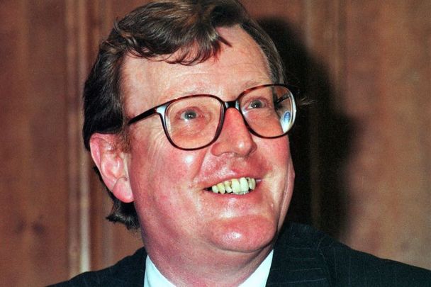 April 18, 1998:  David Trimble MP, leader of the Ulster Unionist Party, at a press conference at the Europa Hotel in Belfast after he won a two-to-one vote in support of his signing of the peace agreement on Good Friday at a meeting of the party\'s Ulster Council.\\