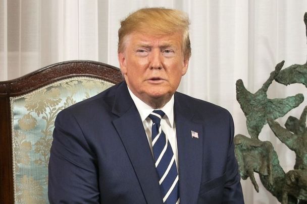 June 5, 2019: President of the United States of America Donald Trump at Shannon Airport, Ireland answering questions to reporters before he had a private meeting with An Taoiseach.