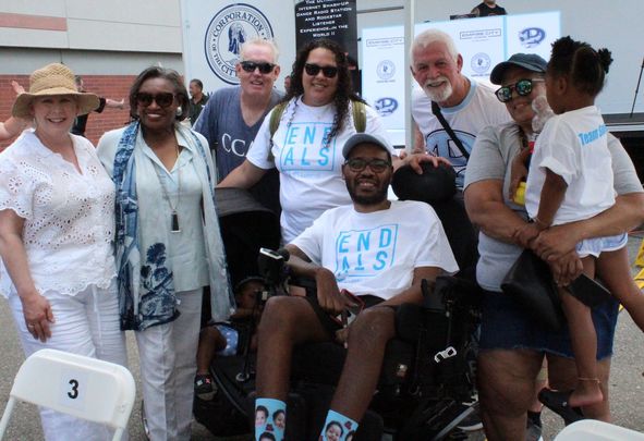 Ice Bucket Challenge crew at the Empire City Casino, in New York. 