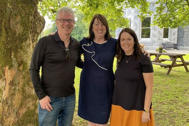 August 8, 2022: Joe Brolly, US Ambassador to Ireland Claire Cronin, and Laurita Blewitt in Co Mayo.