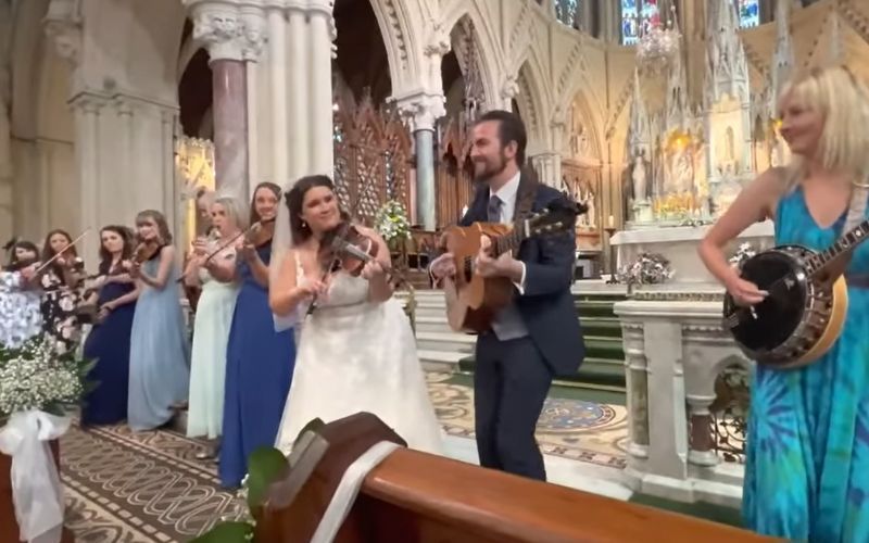 WATCH: Mighty craic in Cork cathedral as Irish trad session breaks out for wedding