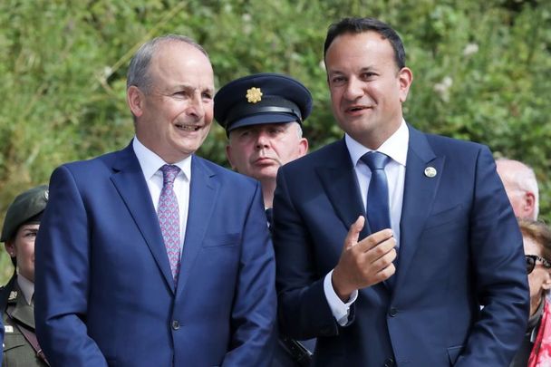 August 21, 2022: Taoiseach Micheál Martin and Tanaiste Leo Varadkar at the Béal na Bláth 100 Year Commemoration for the death of Michael Collins.