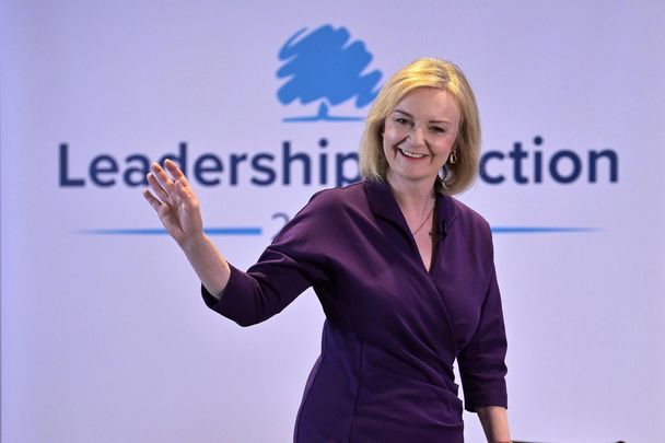 August 17, 2022: Conservative party leader candidate Liz Truss at a hustings event at Culloden House in Belfast, Northern Ireland. Foreign Secretary Liz Truss and former Chancellor Rishi Sunak are vying to become the new leader of the Conservative Party and the UK\'s next Prime Minister. 