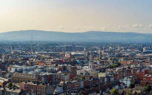 Aerial view of Dublin city.