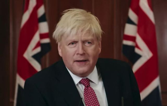 Kenneth Branagh as Boris Johnson in \"This England\".