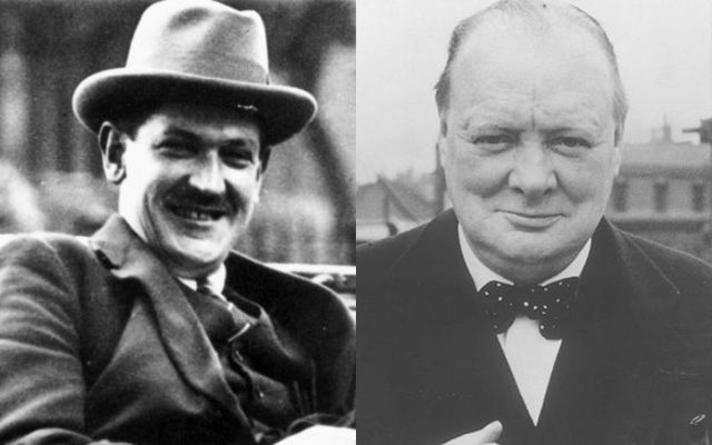 (L to R) Michael Collins in 1921, Winston Churchill in 1939.