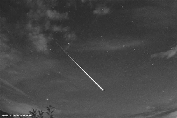 The \"fireball\" spotted over Ireland and the United Kingdom on September 14, 2022.