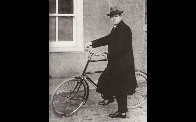 Michael Collins with his bicycle.