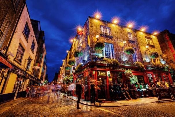 Temple Bar in Dublin is sure to be busy on St. Stephen\'s Day.