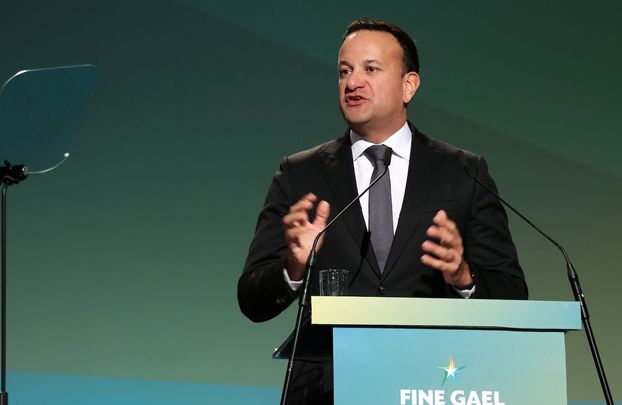 Ireland\'s new Taoiseach (leader) Leo Varadkar speaking at the Fine Gael Ard Fheis in Nov 2022.
