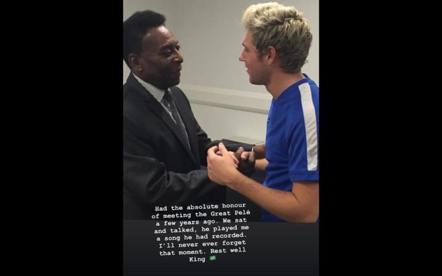 Niall Horan paid tribute to Brazilian football legend Pelé, who he met in 2016.