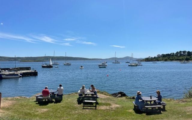 People enjoy a heat wave in West Cork on July 10, 2022. 