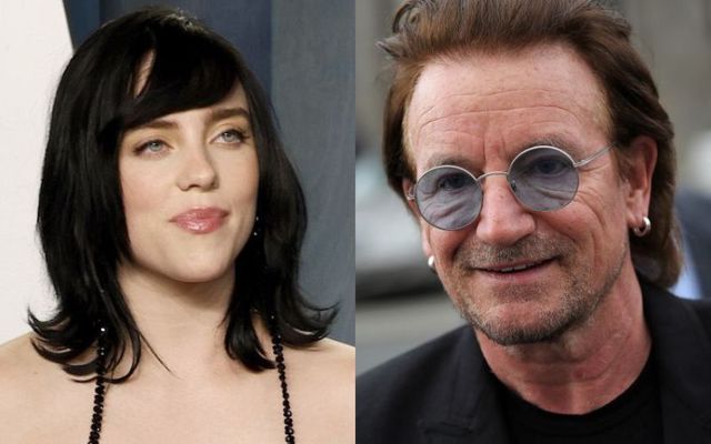 Billie Eilish, pictured in 2022, and Bono, pictured in 2018.