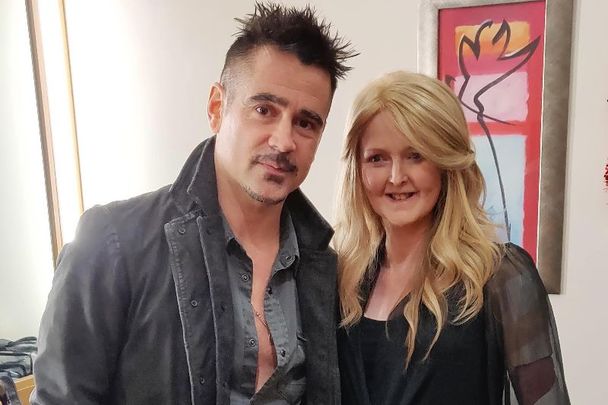 Emma Fogarty with Colin Farrell, just before the pair went on RTE\'s \"The Late Late Show\" in December 2018.
