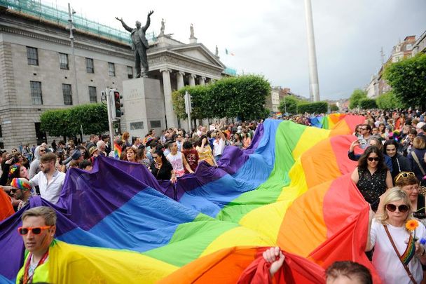 June 27, 2015: People take part in the annual Gay Pride Parade in Dublin, Ireland.