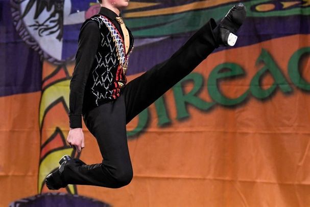 March 27, 2018: Boys aged 15-16 take part in day four of the World Irish Dancing Championships in Glasgow, Scotland. 