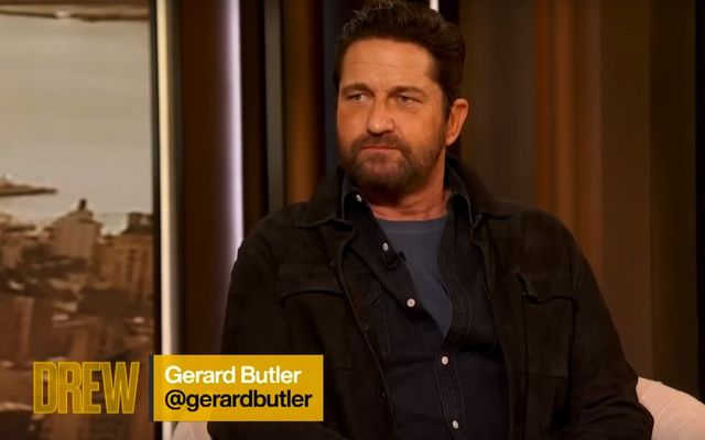 Gerard Butler during an appearance of The Drew Barrymore Show.