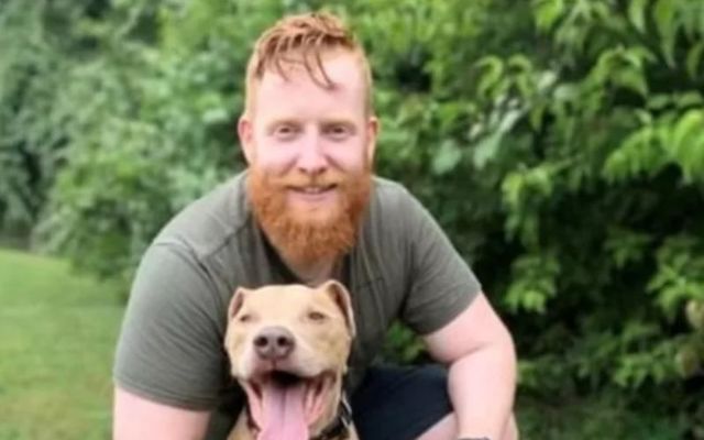 David Bermingham with his dog Harvey. 