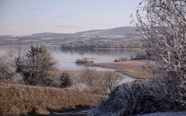 Frost over Lough Derg in Co Clare.