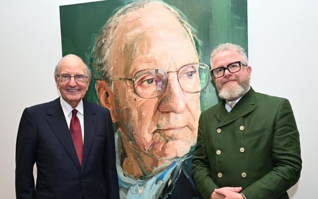 October 3, 2023: Senator George Mitchell and Colin Davidson at the Irish Arts Center in New York City.