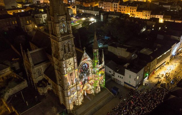 St. Peter\'s Church, Drogheda, County Louth during Lú Festival of Light 2022.