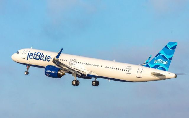 A JetBlue A321neo LR in flight. JetBlue will commence routes between Dublin and New York and Dublin and Boston from March 2024.