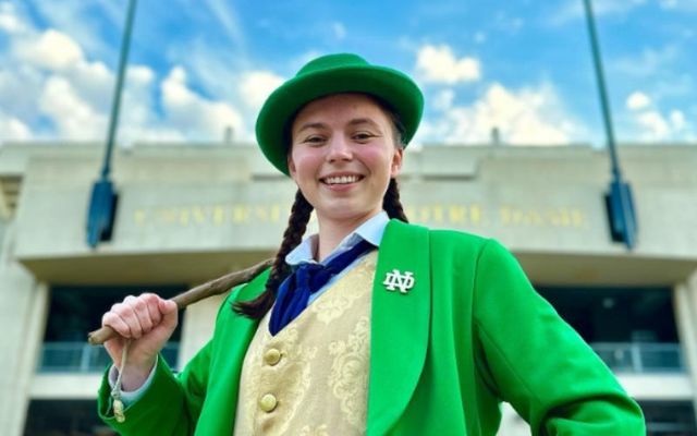 Notre Dame Football's first-ever female Leprechaun mascot