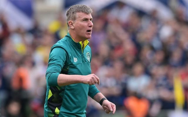 June 11, 2022: Stephen Kenny, Head Coach of Republic of Ireland, reacts during the UEFA Nations League League B Group 1 match between Republic of Ireland and Scotland at Aviva Stadium in Dublin, Ireland. 