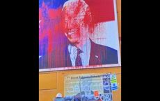 "Genocide Joe" - Ballina, Co Mayo mural of President Biden vandalized