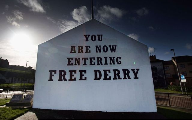 February 10, 2005: A mural in the Bogside area of Derry in Northern Ireland.