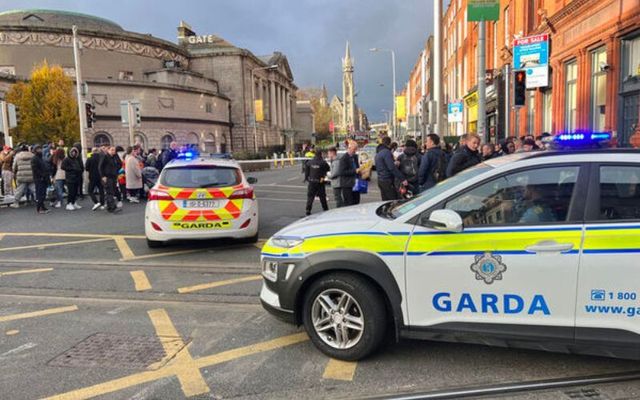 An Garda Síochána and emergency services at the scene of a serious incident on Parnell Square East.