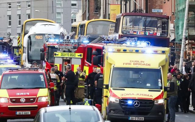 November 23, 2023:  An Garda Síochána and emergency services at the scene of the serious incident on Parnell Square East. 