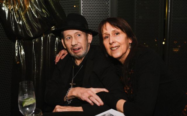 Shane MacGowan with his sister, the author Siobhan MacGowan, at the launch of his art book The Crock of Gold