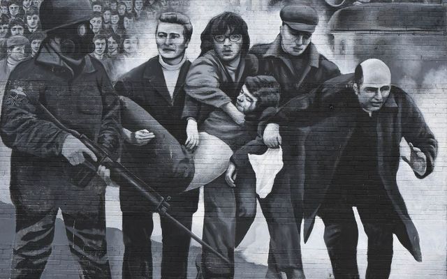 A mural in Derry depicting a scene from Bloody Sunday.