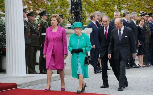 President Mary McAleese and Queen Elizabeth II during the Queen\'s visit to Ireland in May 2011