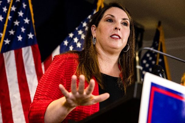 November 9, 2020: RNC Chairwoman Ronna McDaniel speaks during a press conference at the Republican National Committee headquarters in Washington, DC.
